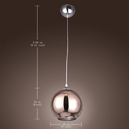 60 Moderne zeitgenössische Globus galvanisierte Metall Pendelleuchte