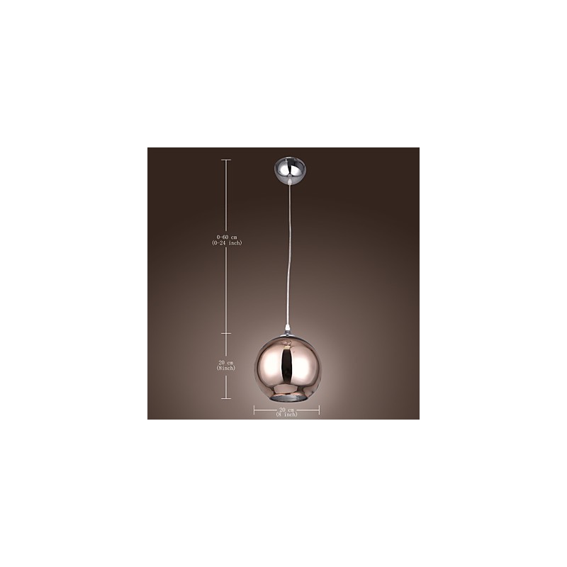 60 Moderne zeitgenössische Globus galvanisierte Metall Pendelleuchte