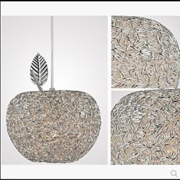 Kronleuchter aus gewebtem Aluminium mit sieben Kopflampen, Apfel