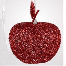 Kronleuchter aus gewebtem Aluminium mit sieben Kopflampen, Apfel