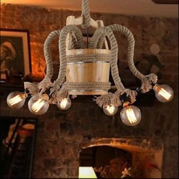 Holzfass-Kronleuchter Kreative Lampe