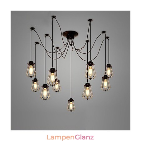 Vintage Edison Mehrere Ajustable DIY Decke Lampe Licht Anhänger Beleuchtung Kronleuchter Moderne Chic Industrielle Esszimmer