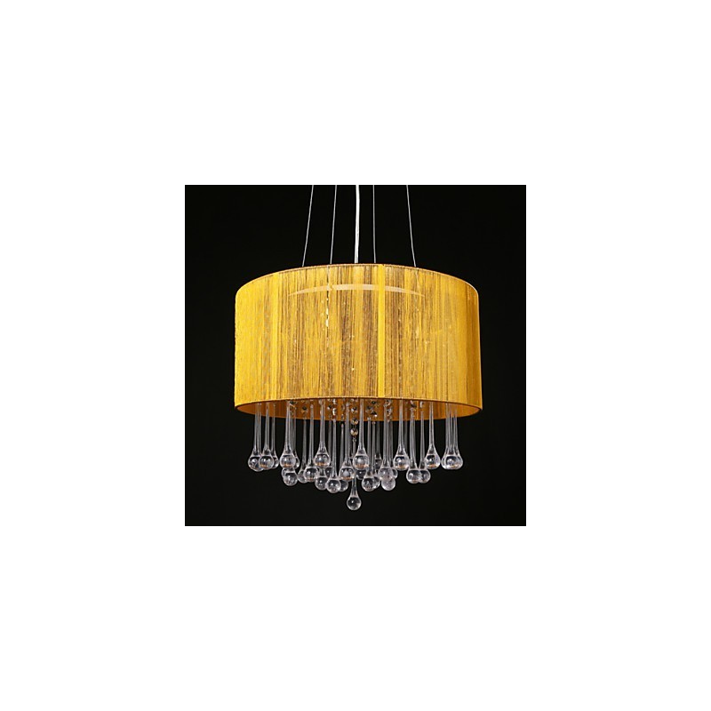 Trommel-Anhänger, modern, 4 Lichter, gewundener Lampenschirm, Kristall-Kronleuchter, Kronleuchter, modernes minimalistisches Design