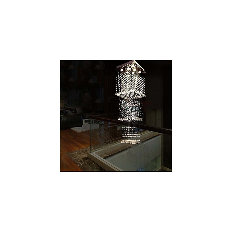 Deckenkristall-Pendelleuchten Beleuchtung 8 Lichter Moderne luxuriöse silberne Canpoy K9 Clear Crystal Fixtures