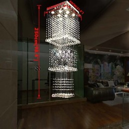 Deckenkristall-Pendelleuchten Beleuchtung 8 Lichter Moderne luxuriöse silberne Canpoy K9 Clear Crystal Fixtures