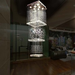 Deckenkristall-Pendelleuchten Beleuchtung 8 Lichter Moderne luxuriöse silberne Canpoy K9 Clear Crystal Fixtures