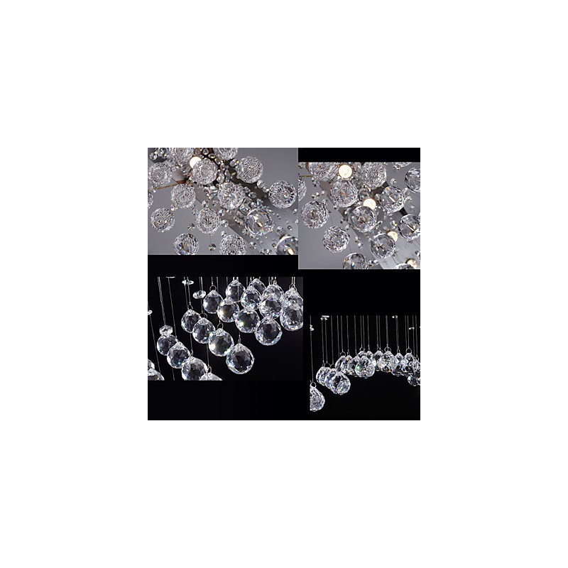 Deckenkristall-Pendelleuchten Beleuchtung 8 Lichter Moderne luxuriöse silberne Canpoy K9 Clear Crystal Fixtures