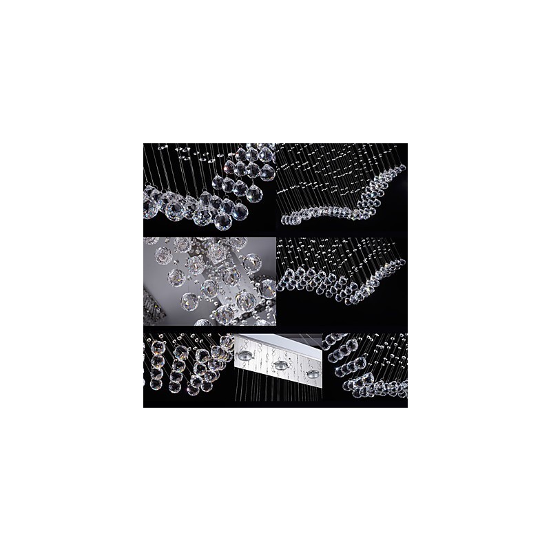 Deckenkristall-Pendelleuchten Beleuchtung 8 Lichter Moderne luxuriöse silberne Canpoy K9 Clear Crystal Fixtures