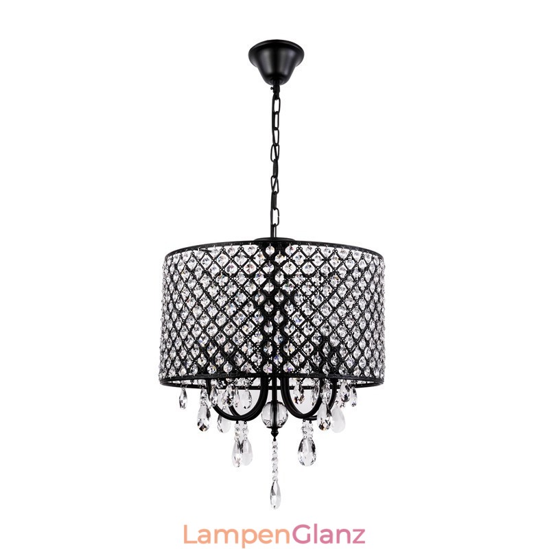 Moderner zeitgenössischer Trommelkristall-Chrom-Kronleuchter
