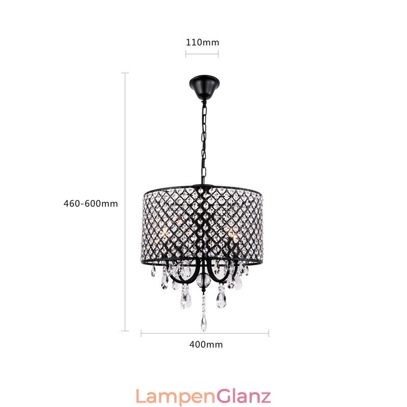 Moderner zeitgenössischer Trommelkristall-Chrom-Kronleuchter