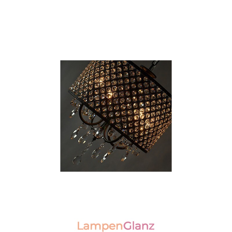 Moderner zeitgenössischer Trommelkristall-Chrom-Kronleuchter