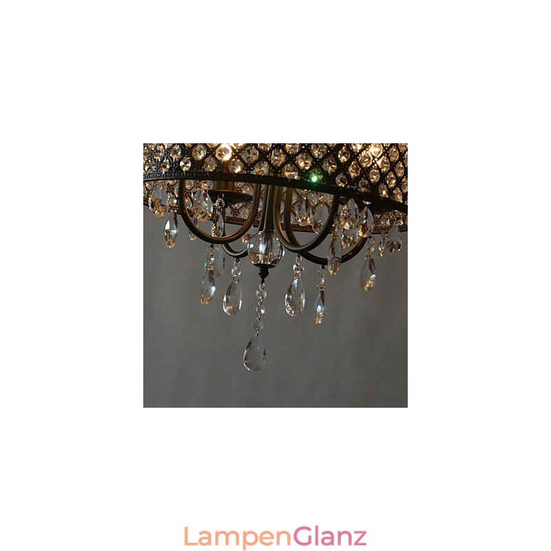 Moderner zeitgenössischer Trommelkristall-Chrom-Kronleuchter