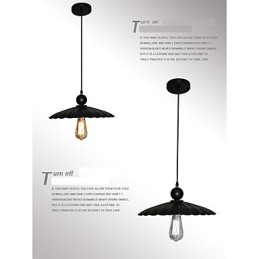 Mittlere Vintage-Hängeleuchte aus schwarzem Metall mit einem Licht