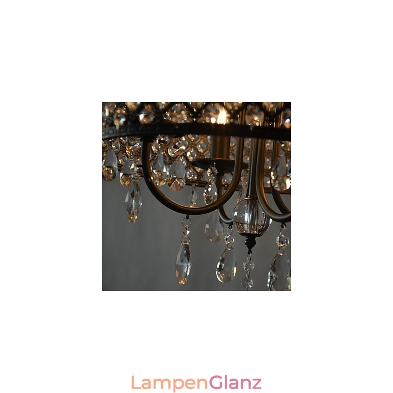 Moderner zeitgenössischer Trommelkristall-Chrom-Kronleuchter