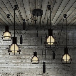 5 Köpfe Kronleuchter Rustikale Lodge Vintage Retro Country Metall