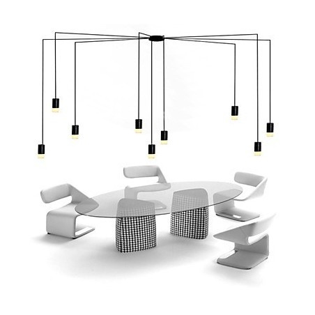 Nordeuropa Kontrahierte und geometrische Pendelleuchte im Kordeldesign Nordeuropa Kontrahierte und geometrische Pendelleuchte im Kordeldesign
