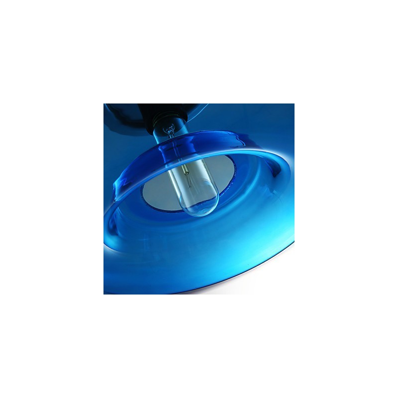 Pendelleuchte, modernes Design, blaues Glas, inklusive Glühbirne