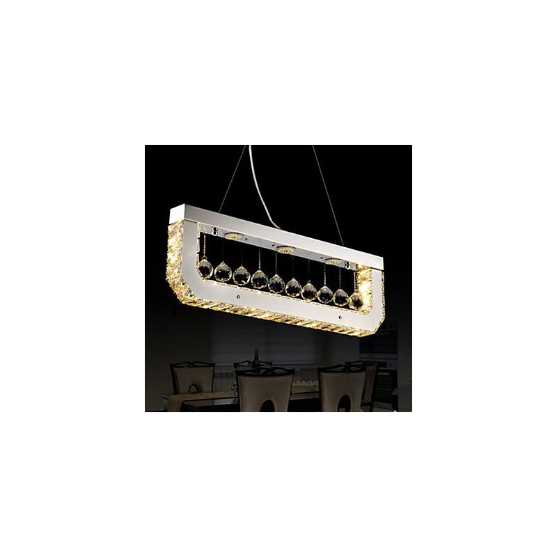Kristall-Kronleuchter-Droplight mit rechteckigem gelbem Licht