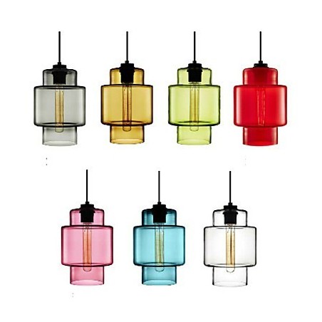 Kronleuchter-Pendelleuchte mit einem Kopf und Glasschirm (Grau, Gelb, Grün, Rot, Rosa, Blau, Weiß) Kronleuchter-Pendelleuchte mit einem Kopf und Glasschirm (Grau, Gelb, Grün, Rot, Rosa, Blau, Weiß)