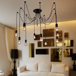 Kronleuchter Vintage Design Glühbirnen inklusive Wohnzimmer 10 Lichter Pendelleuchte