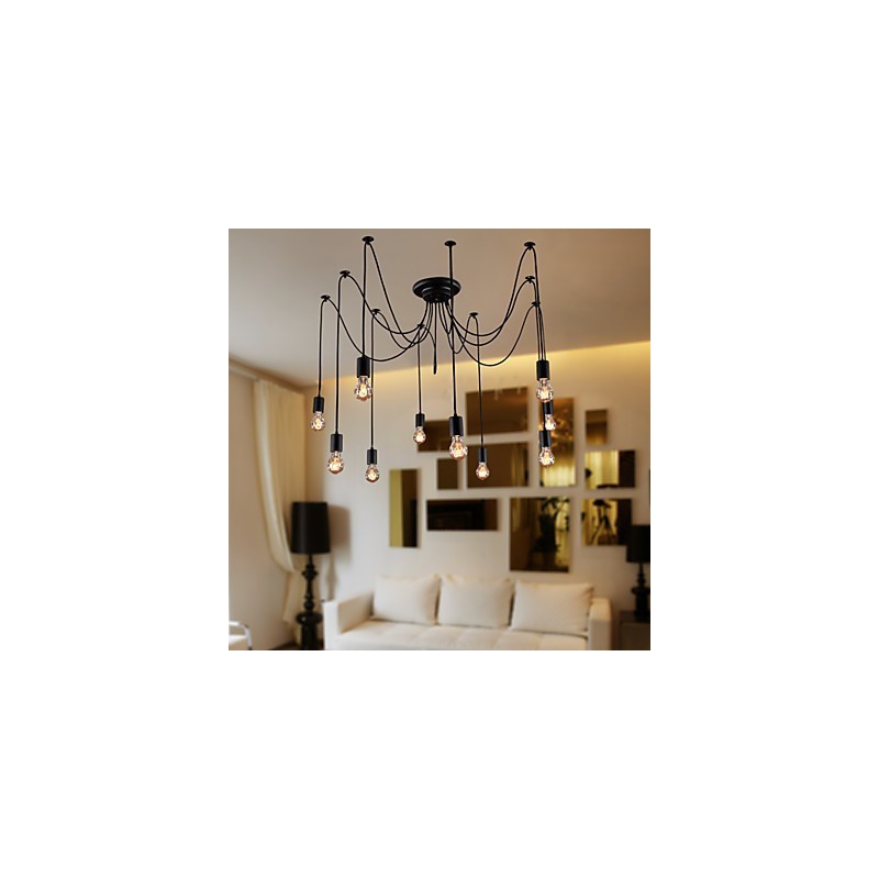 Kronleuchter Vintage Design Glühbirnen inklusive Wohnzimmer 10 Lichter Pendelleuchte