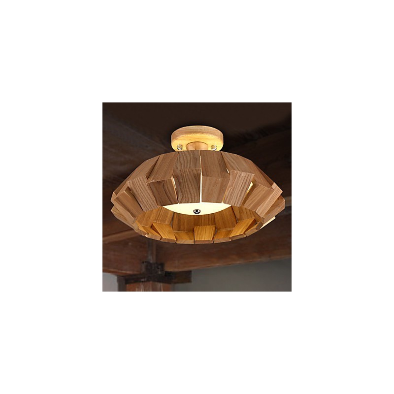 Moderne zeitgenössische Country Mini-Stil andere Holz Bambus Pendelleuchte