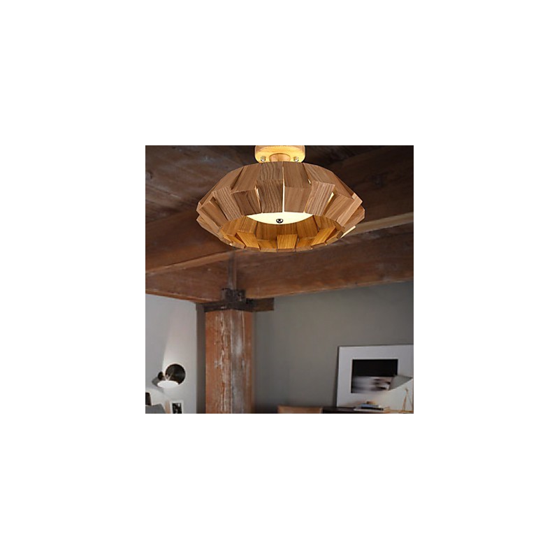 Moderne zeitgenössische Country Mini-Stil andere Holz Bambus Pendelleuchte