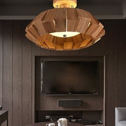 Moderne zeitgenössische Country Mini-Stil andere Holz Bambus Pendelleuchte