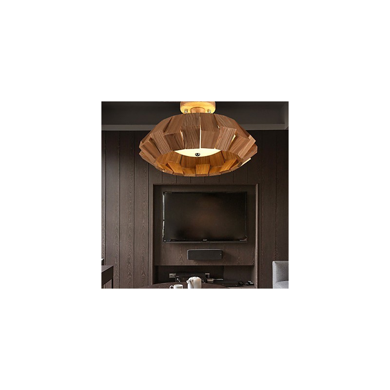 Moderne zeitgenössische Country Mini-Stil andere Holz Bambus Pendelleuchte
