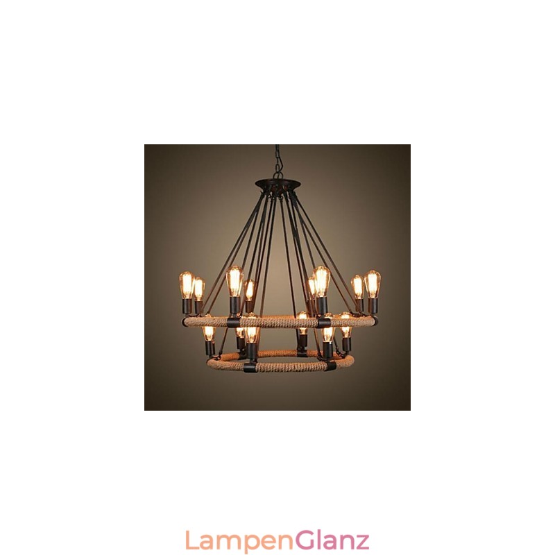 Traditionelle klassische rustikale Lodge Vintage Retro Country Malerei Metall Pendelleuchte