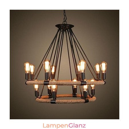 Traditionelle klassische rustikale Lodge Vintage Retro Country Malerei Metall Pendelleuchte