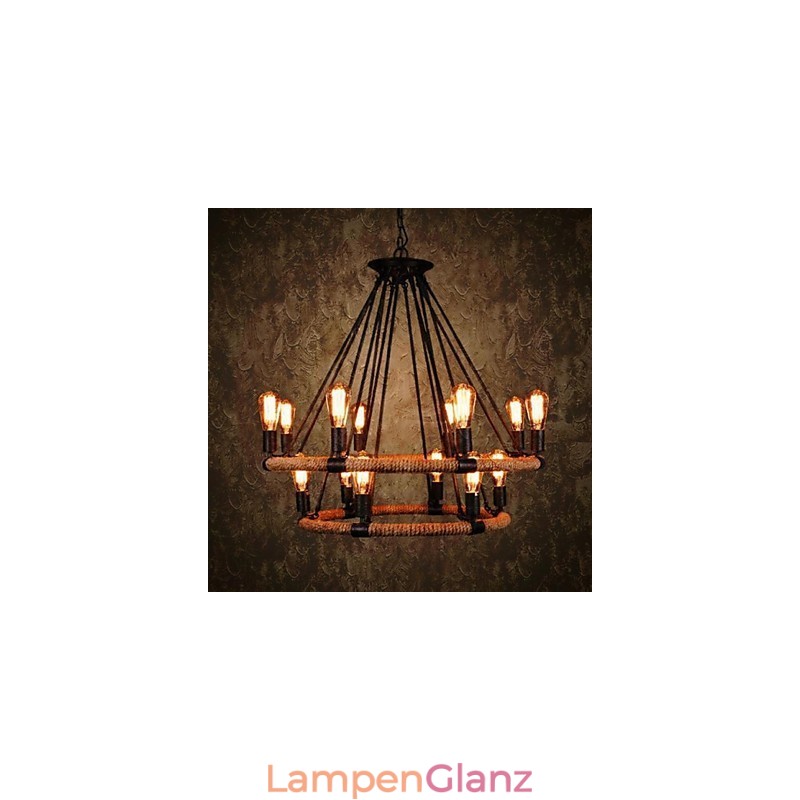 Traditionelle klassische rustikale Lodge Vintage Retro Country Malerei Metall Pendelleuchte