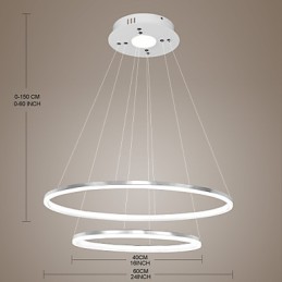 Modernes Design Pendelleuchte 4Hochwertige Acryl Doppelring Fit
