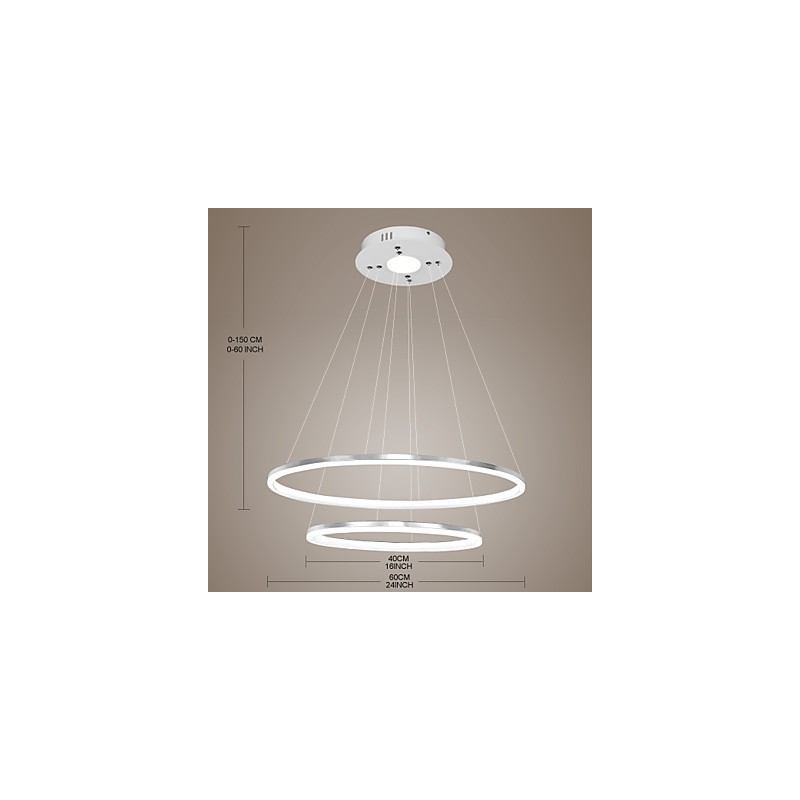 Modernes Design Pendelleuchte 4Hochwertige Acryl Doppelring Fit