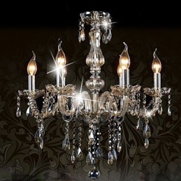 6 Lichter Luxus Kristall Kronleuchter Cognac Farbe K9 Kristall Kronleuchter