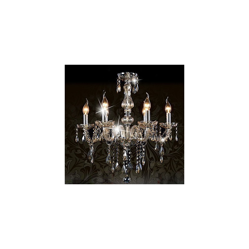 6 Lichter Luxus Kristall Kronleuchter Cognac Farbe K9 Kristall Kronleuchter
