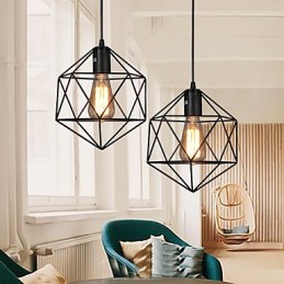 Geometrische Linie Diamant Schmiedeeisen Kronleuchter Pendelleuchte Modern Contemporary
