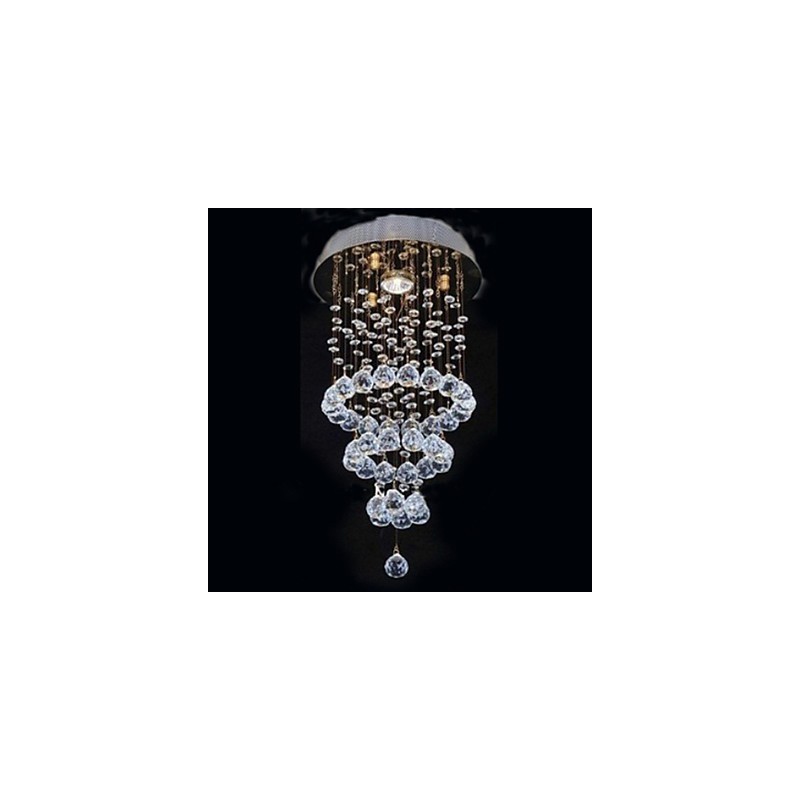 Moderne zeitgenössische Kristall galvanisierte Metall Flush Mount