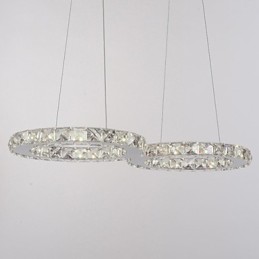 Moderne zeitgenössische Kristall Chrom Metall Pendelleuchte