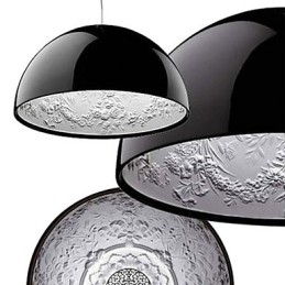 Moderne zeitgenössische Pendelleuchte im Mini-Stil mit Gemälde