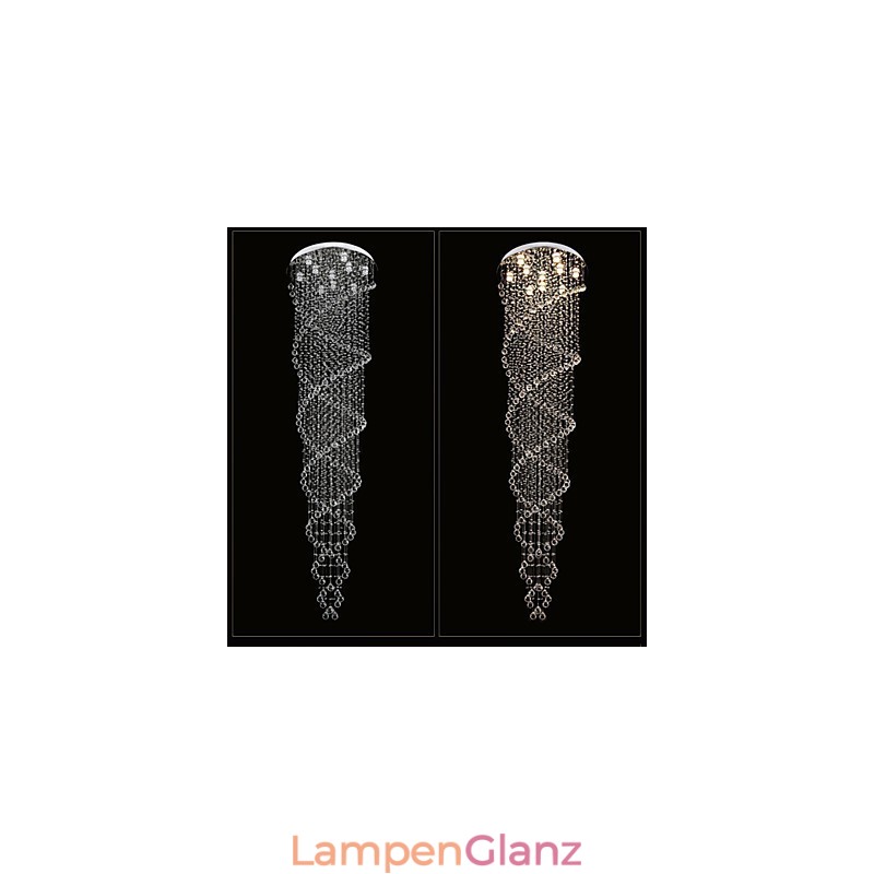 Deckenleuchter Pendelleuchte Lampe Leuchten mit K9 Kristall Doppelspirale