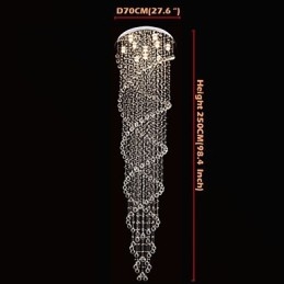 Deckenleuchter Pendelleuchte Lampe Leuchten mit K9 Kristall Doppelspirale