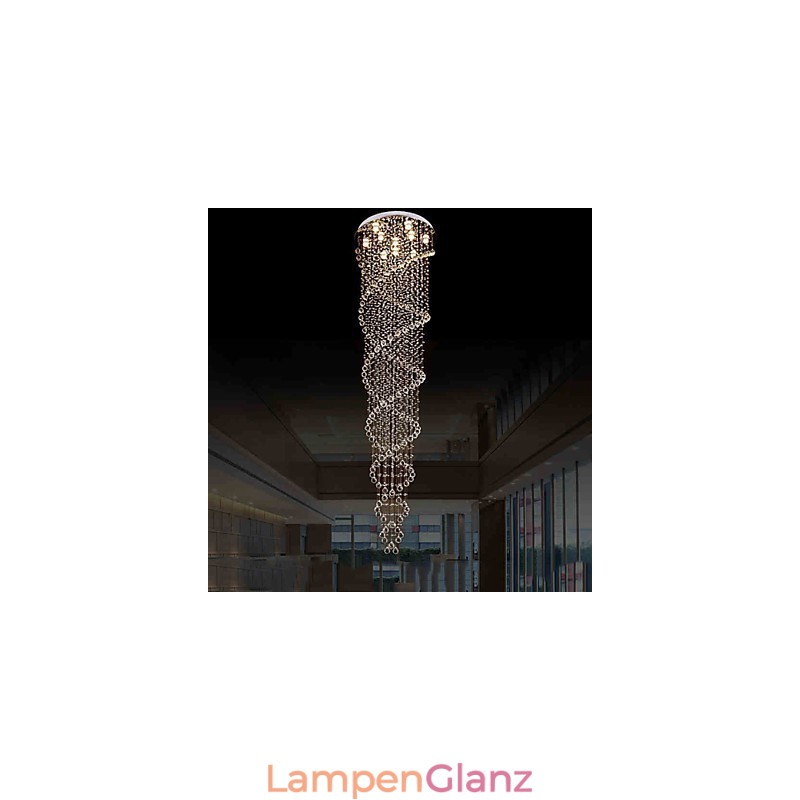 Deckenleuchter Pendelleuchte Lampe Leuchten mit K9 Kristall Doppelspirale