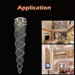 Deckenleuchter Pendelleuchte Lampe Leuchten mit K9 Kristall Doppelspirale