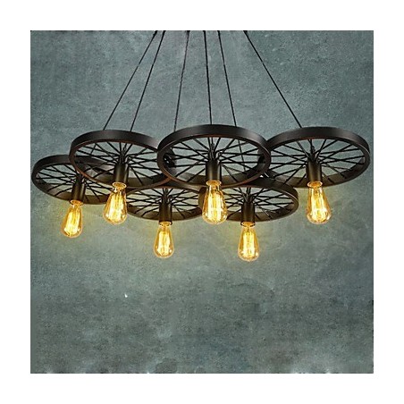 Loft Anhänger Licht Rad Kronleuchter Rustikalen Vintage Retro Land Esszimmer Metall + Malerei Loft Anhänger Licht Rad Kronleuchter Rustikalen Vintage Retro Land Esszimmer Metall + Malerei