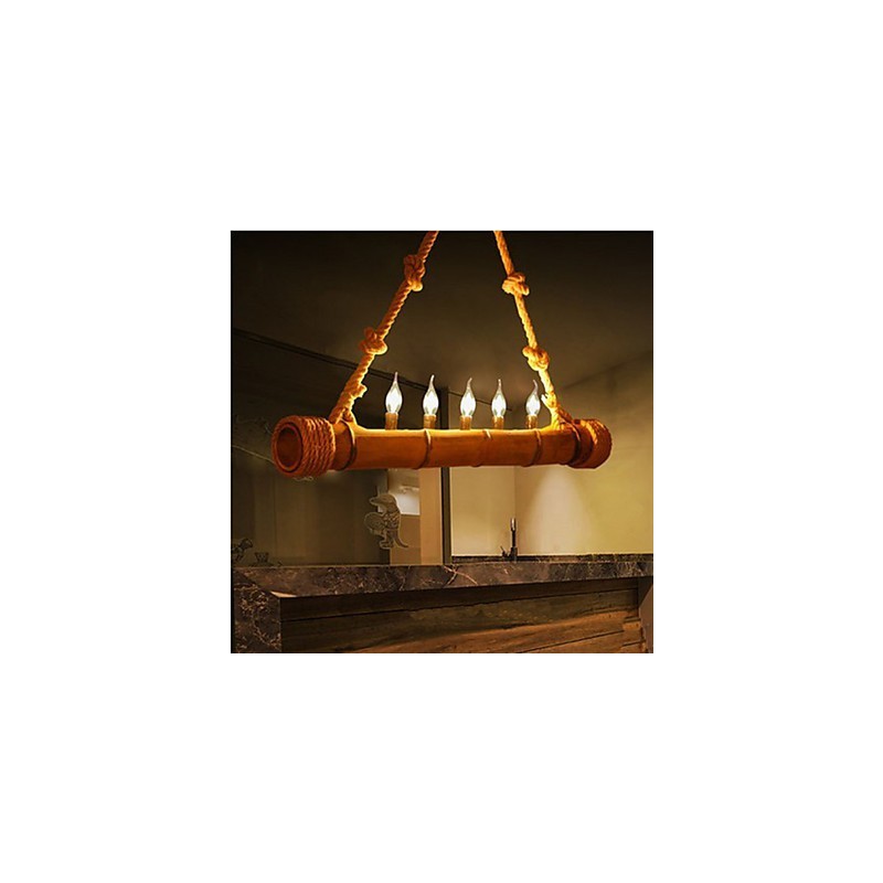 Cafe Pastoral Nostalgie Dekorativer Bambus-Kronleuchter