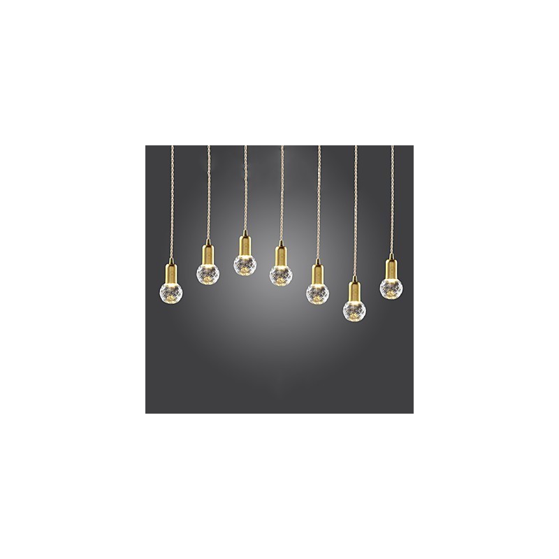 Moderne Pendelleuchte im zeitgenössischen Vintage-Mini-Stil aus goldenem Metall