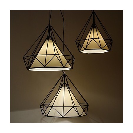 Diamond Mini Pendelleuchte 1 Licht Moderne Schlichtheit Schwarz & Weiß Fertig Kohlenstoffstahl Tuch Droplight Diamond Mini Pendelleuchte 1 Licht Moderne Schlichtheit Schwarz & Weiß Fertig Kohlenstoffstahl Tuch Droplight