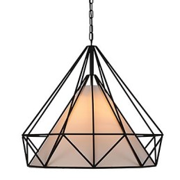 Diamond Mini Pendelleuchte 1 Licht Moderne Schlichtheit Schwarz & Weiß Fertig Kohlenstoffstahl Tuch Droplight