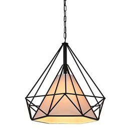 Diamond Mini Pendelleuchte 1 Licht Moderne Schlichtheit Schwarz & Weiß Fertig Kohlenstoffstahl Tuch Droplight